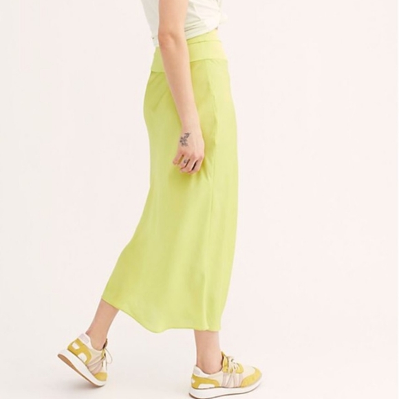 Free People Normani Bias Skirt Jackfruit Size 6 - Picture 2 of 7